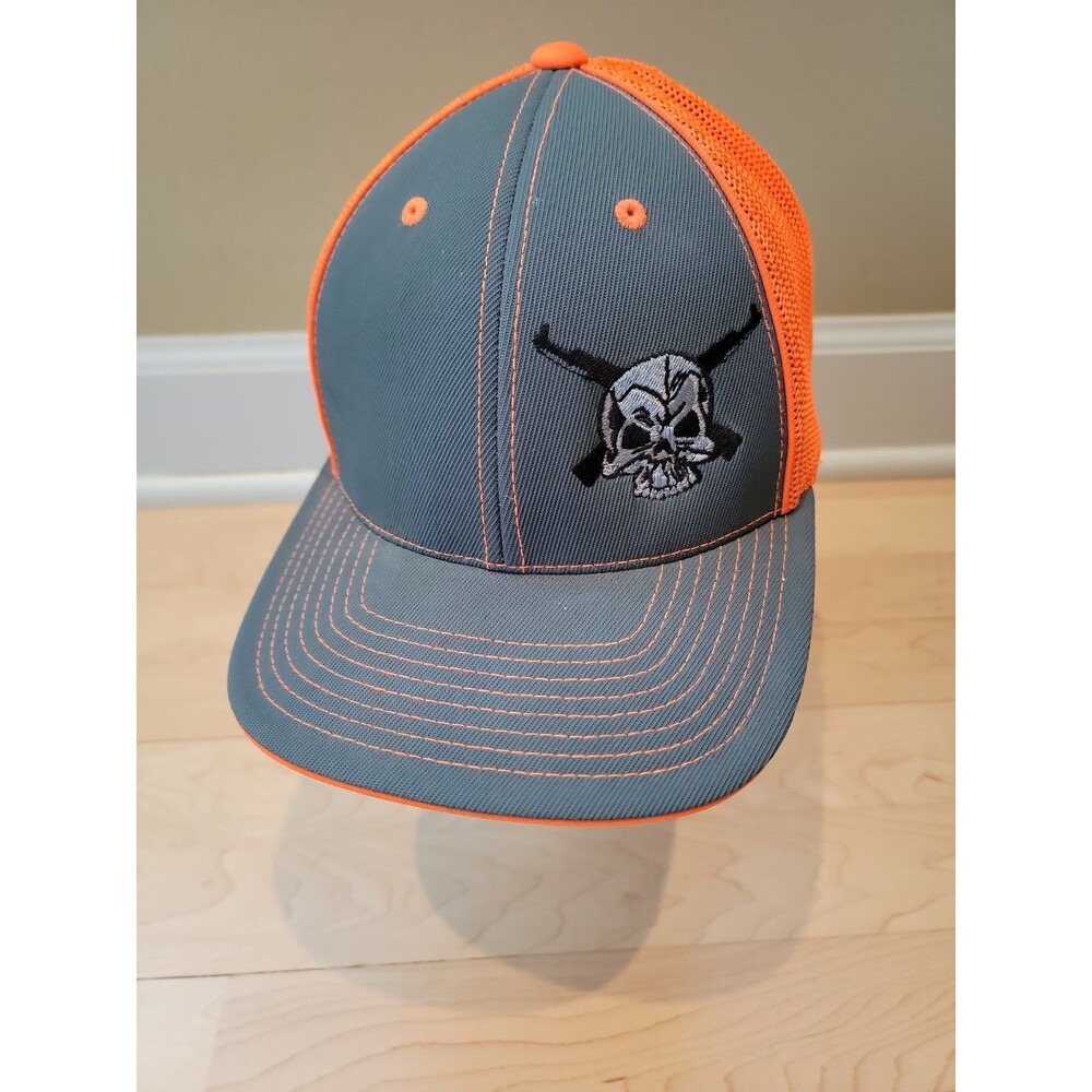 Mens Pacific Headwear Hat Neon Orange/Grey S-M 6 7/8- 7 3/8